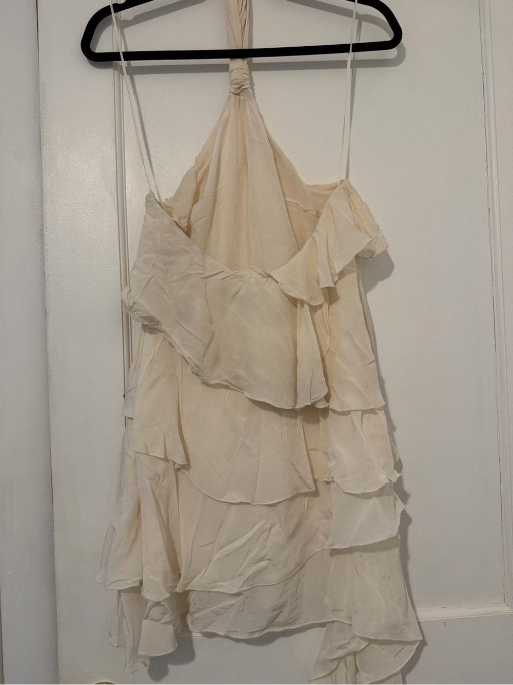 Zara Cream Ruffled Backless Halter Dress - Picture 3 of 4